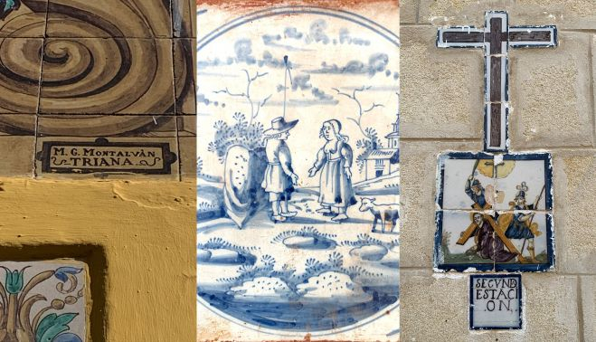 Más ejemplos de azulejos en inmuebles situados en calles Medina y Pedro Alonso, y convento de Santa Rita.