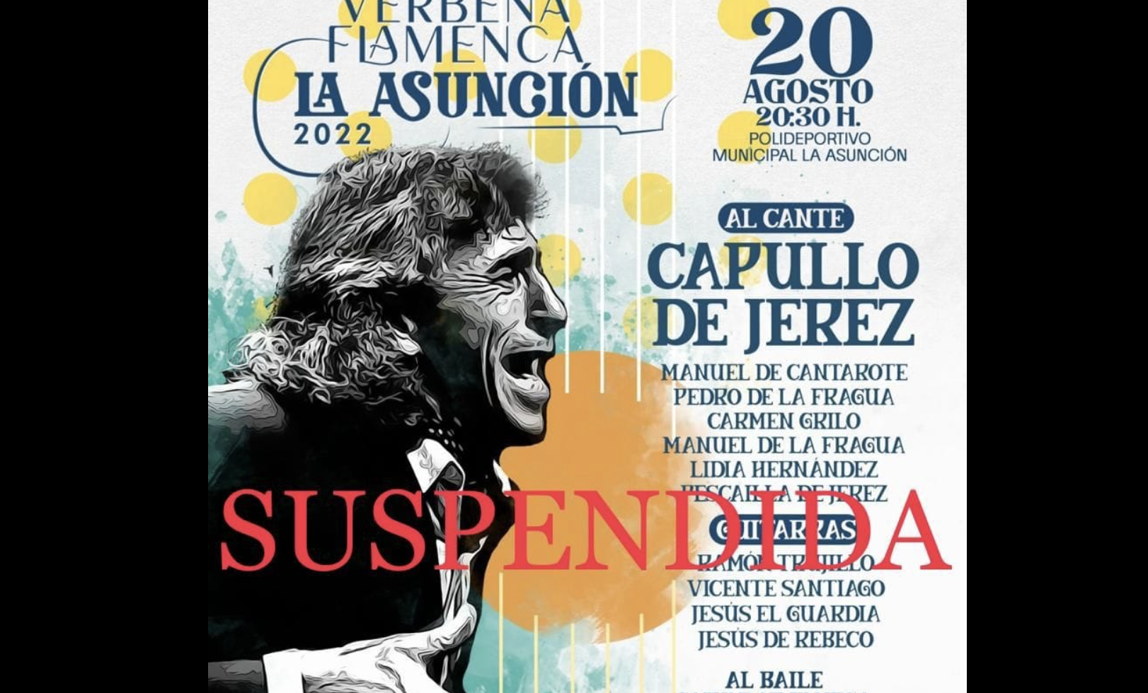 Contraprograman la Bulería: Dorantes, gratis; y Capullo no cantará en La Asunción.