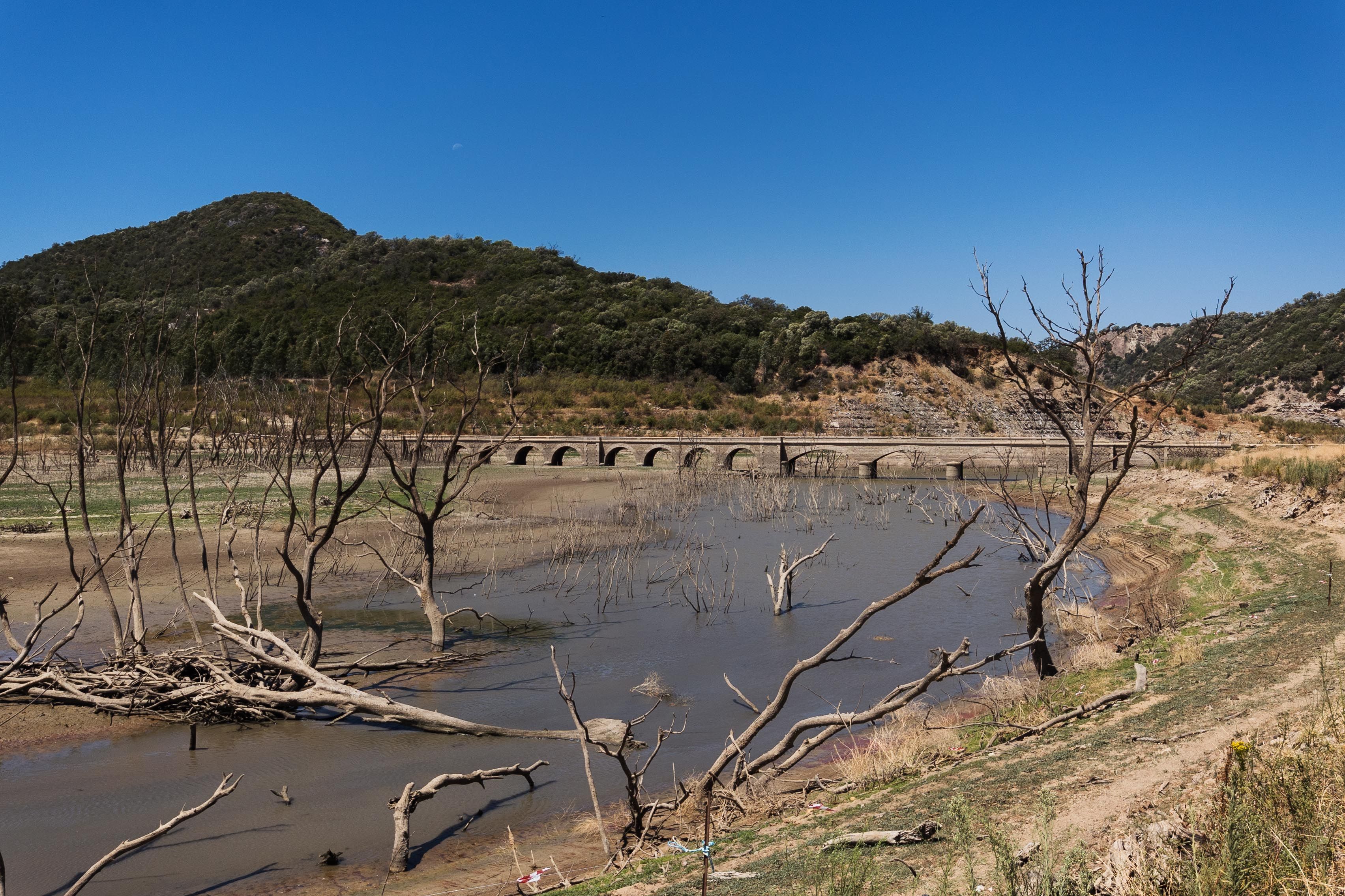 Imagen del embalse de Guadalcacín afectado por la sequía.