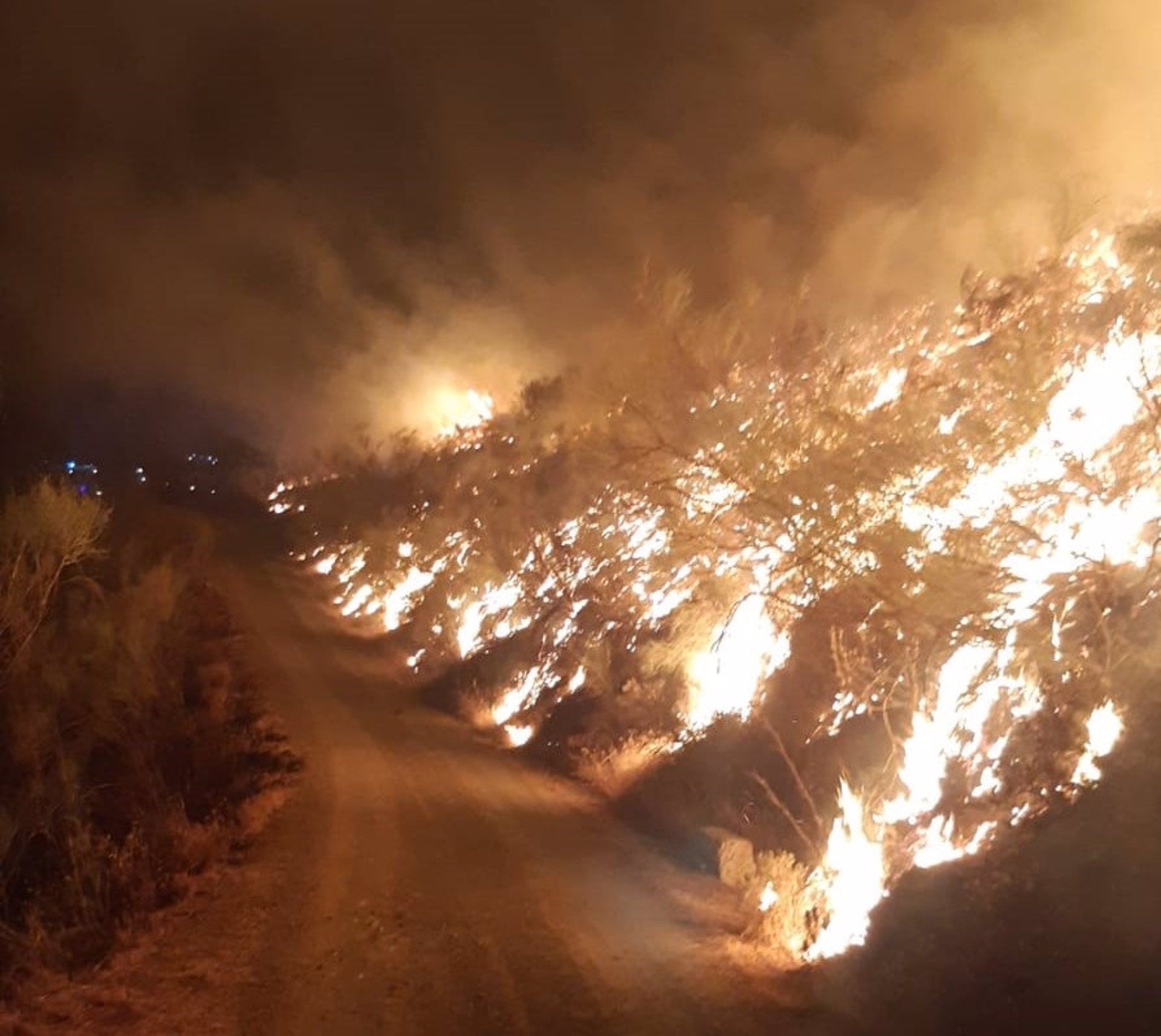 Incendio declarado en la madrugada de este viernes en un paraje de Casabermeja 