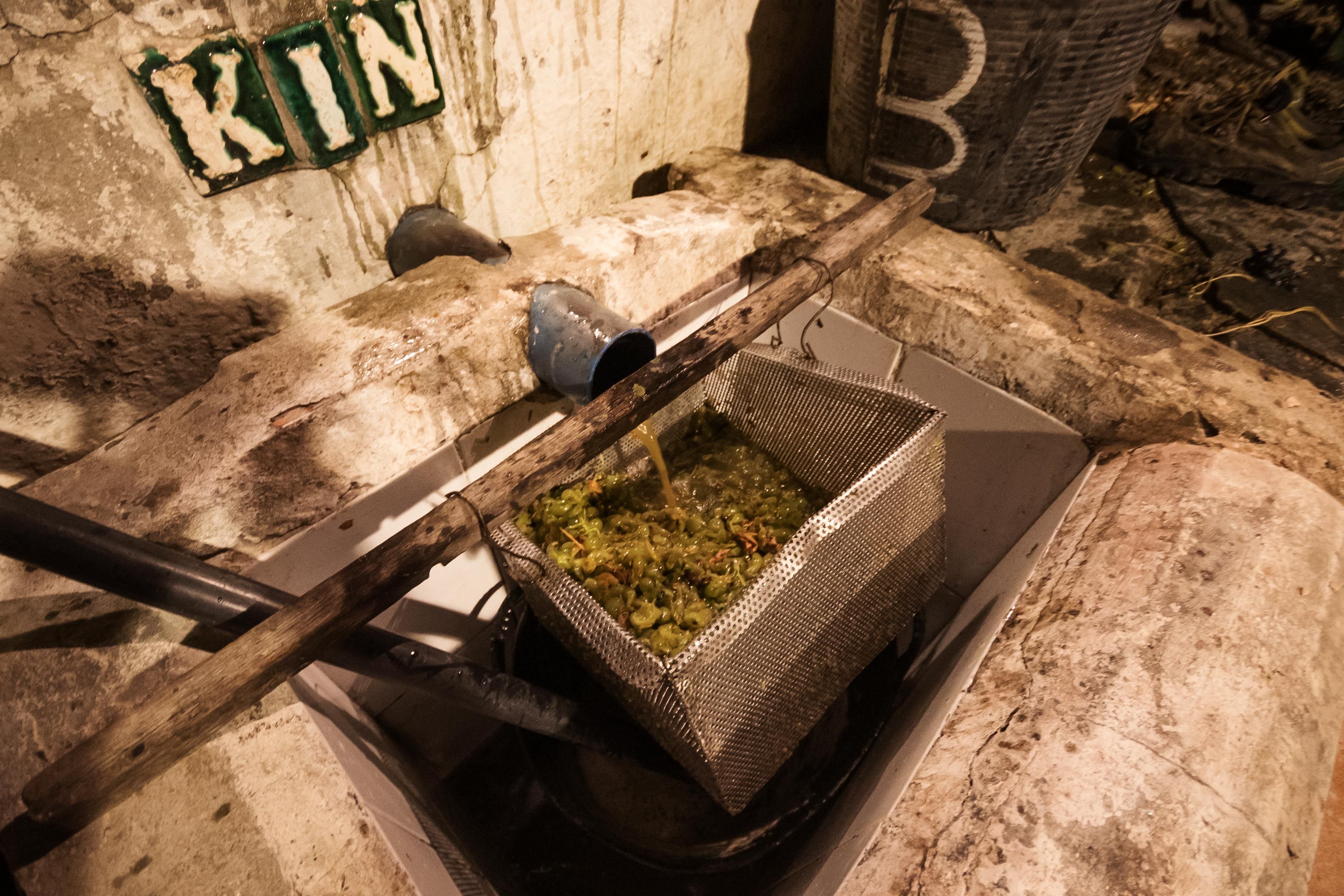 Recipiente donde se recoge el zumo de uva. 