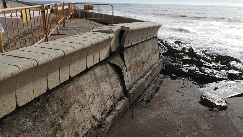 Una de las imágenes de los desperfectos ocasionados en las costas.