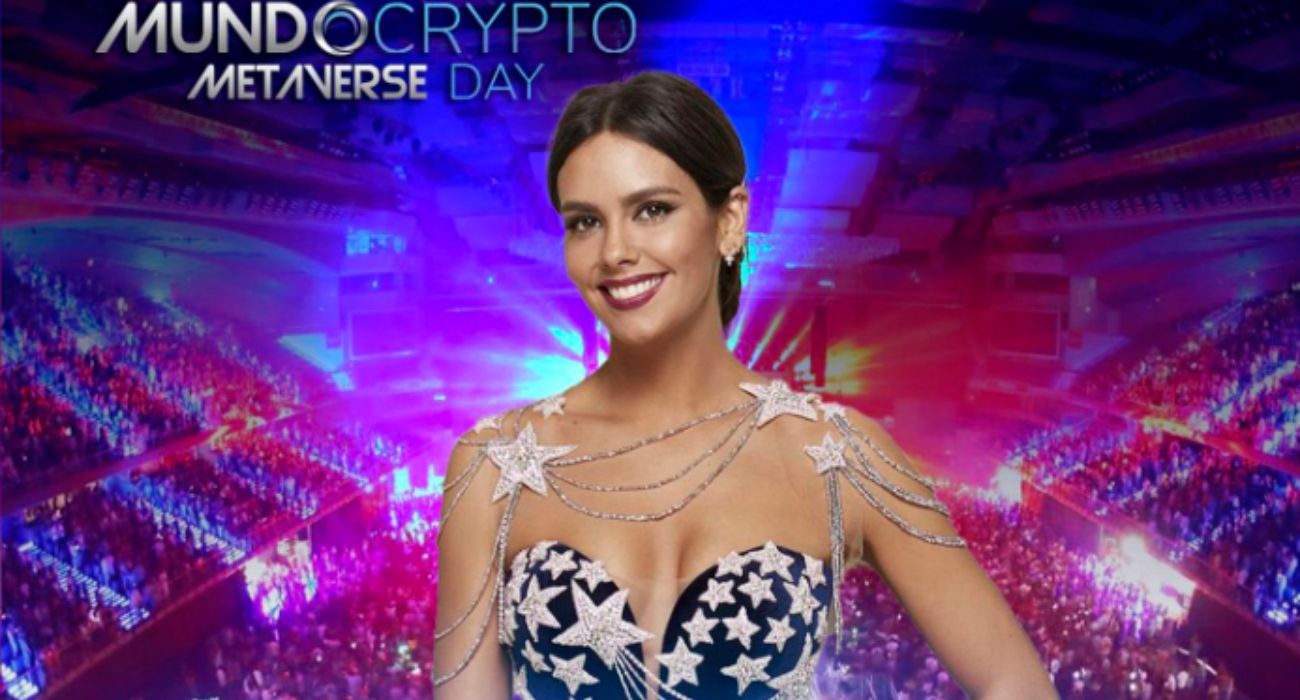 Cristina Pedroche, en el cartel oficial del evento internacional relacionado con las criptomonedas. Cristina Pedroche, en el cartel oficial del evento internacional relacionado con las criptomonedas.