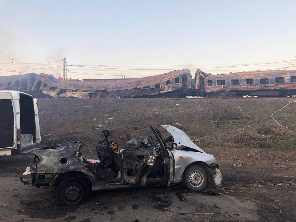 Una imagen del bombardeo ruso contra una estación ferroviaria en Ucrania, en 2022.