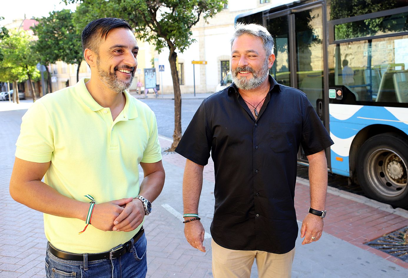 El viaje en autobús en Jerez costará desde 0,08 euros hasta final de año. En la imagen Díaz y Pérez.