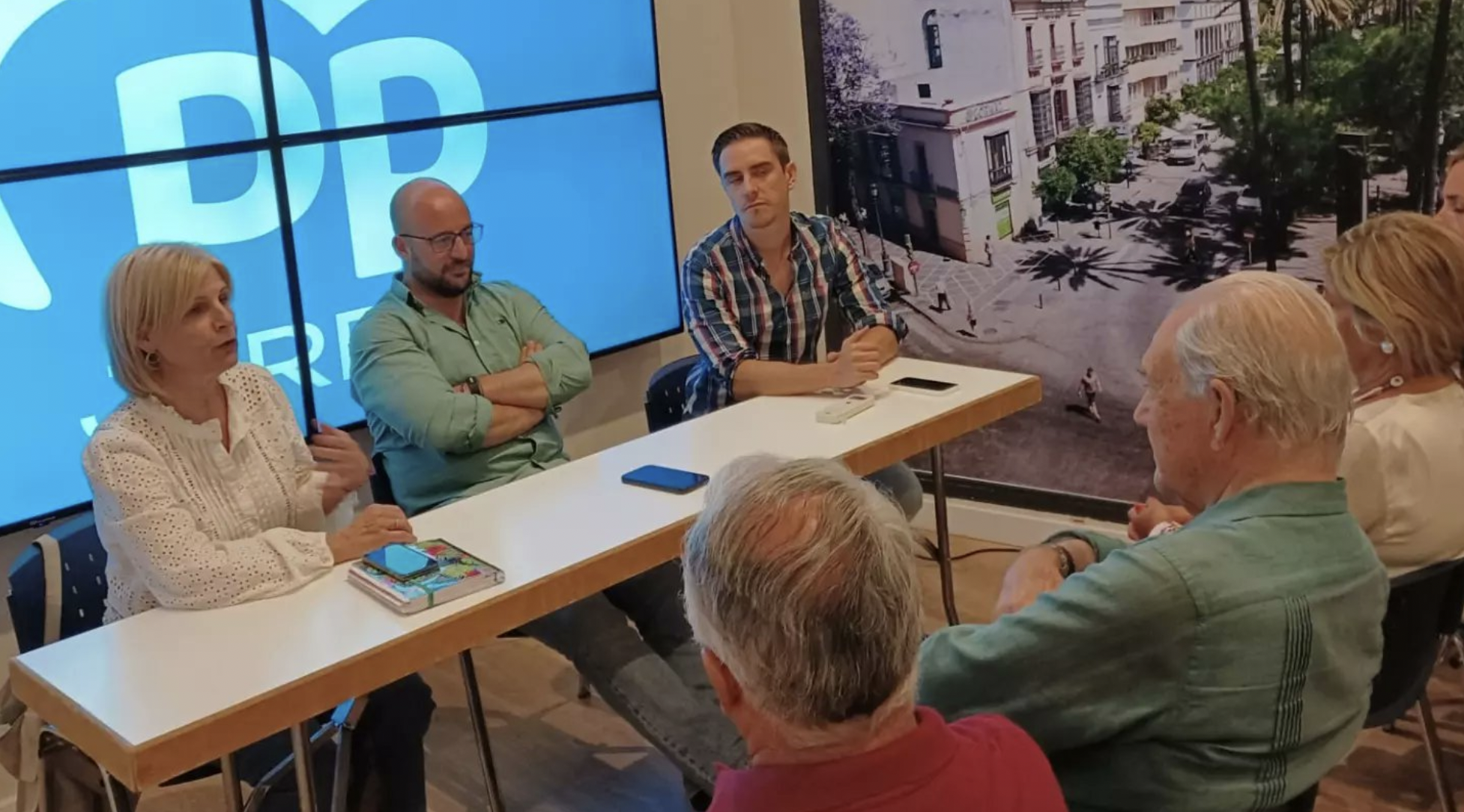 Pelayo, Beardo y Espinar, este pasado martes, en una reunión de la ejecutiva del PP de Jerez.