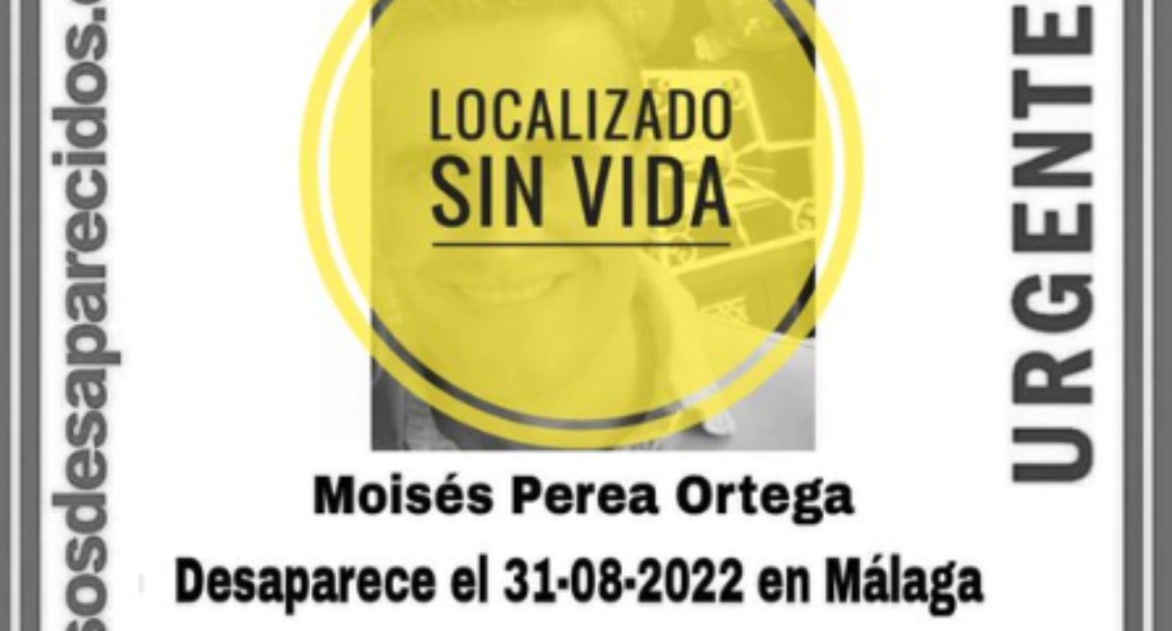 Moisés Perea Ortega ha sido localizado sin vida en Málaga.