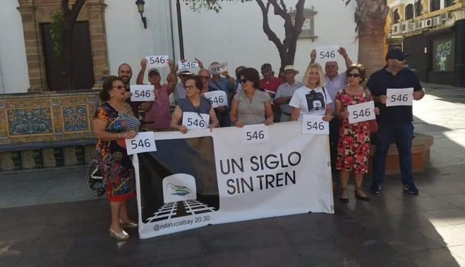 Manifestación de la plataforma 'Un siglo sin tren' en Algeciras