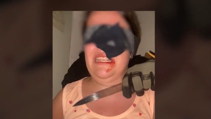 Mujer fingiendo ser secuestrada. 