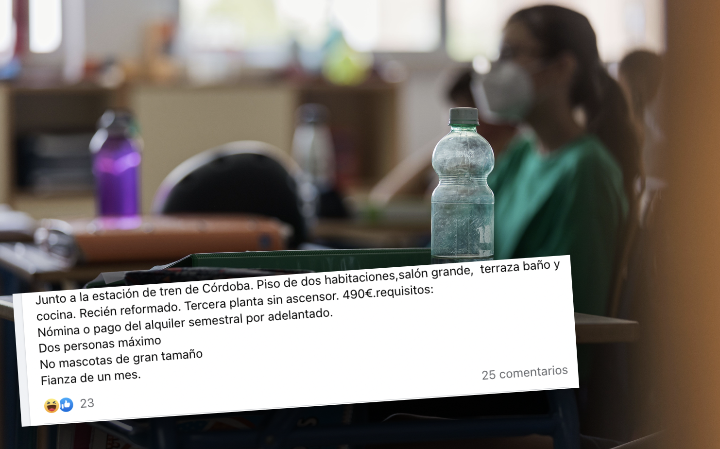 Una casera enfurece a docentes interinos de Andalucía: "Un semestre de alquiler por adelantado".