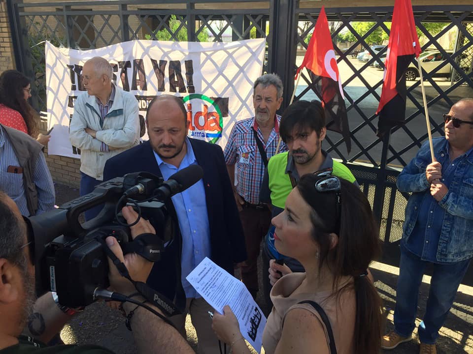 La concentración de Bidafarma en Jerez el pasado viernes. 