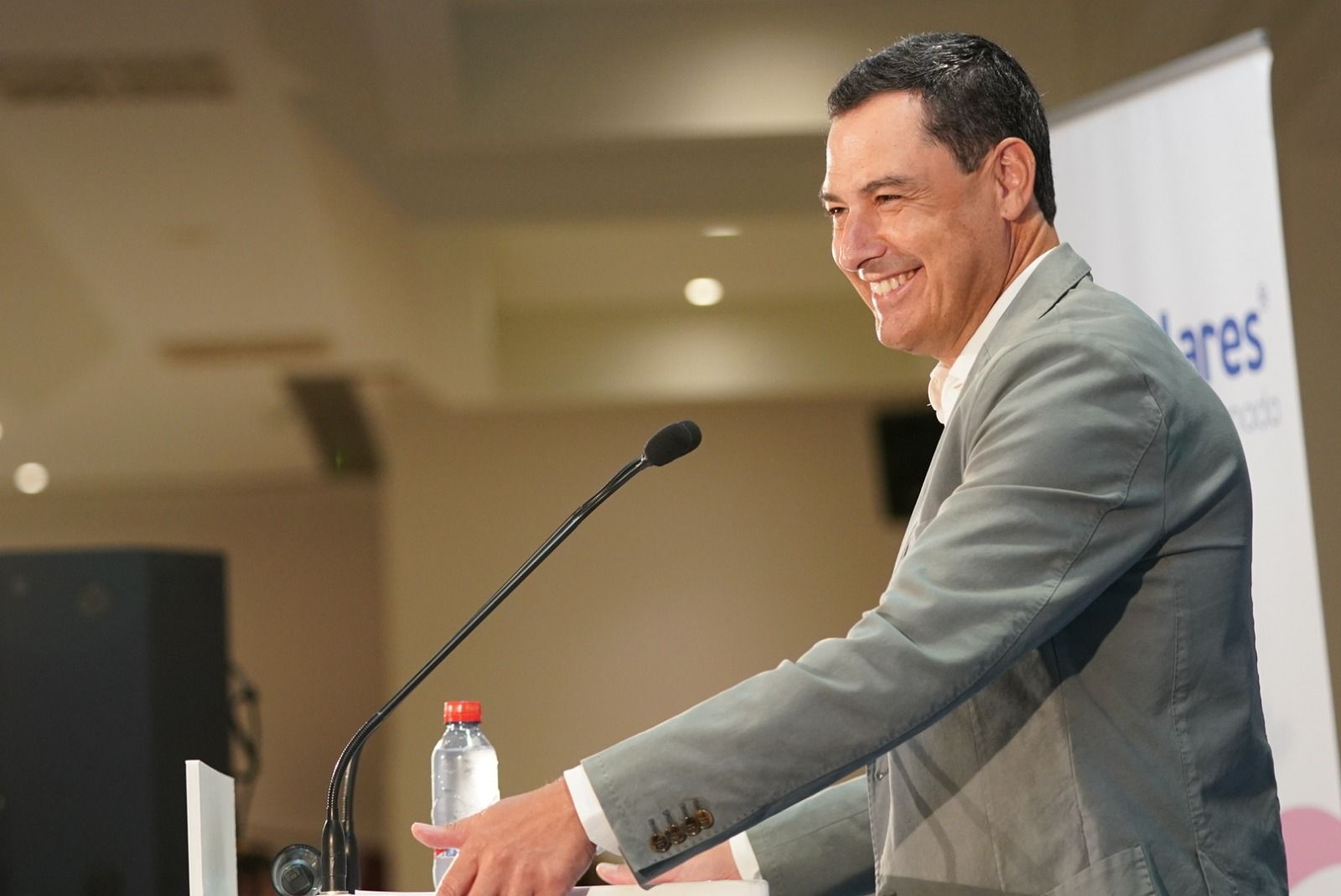 Juanma Moreno en un acto reciente de su partido.