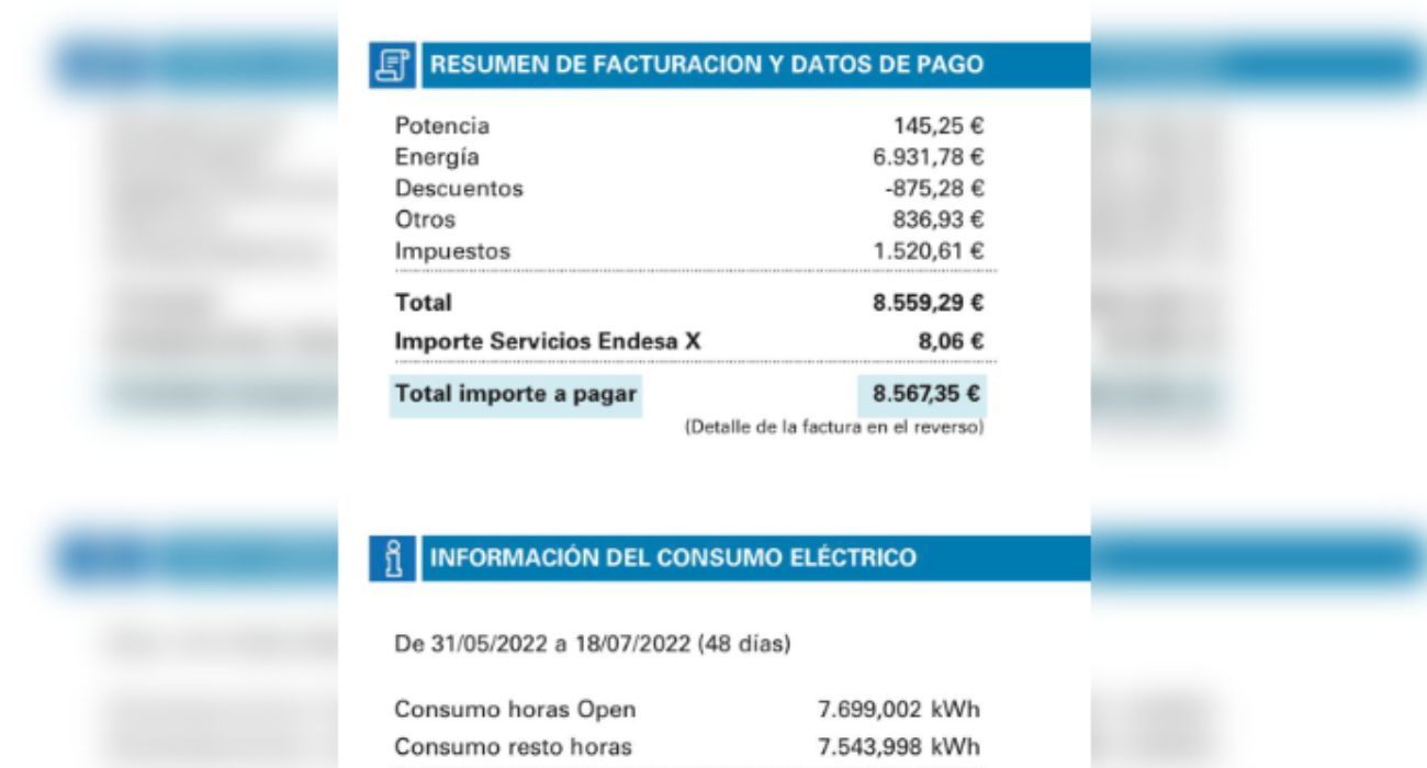 La estratosférica factura de la luz de un supermercado.