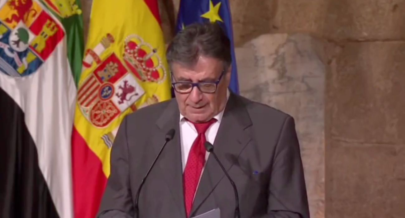 El escritor Luis Landero, durante su aplaudido discurso.