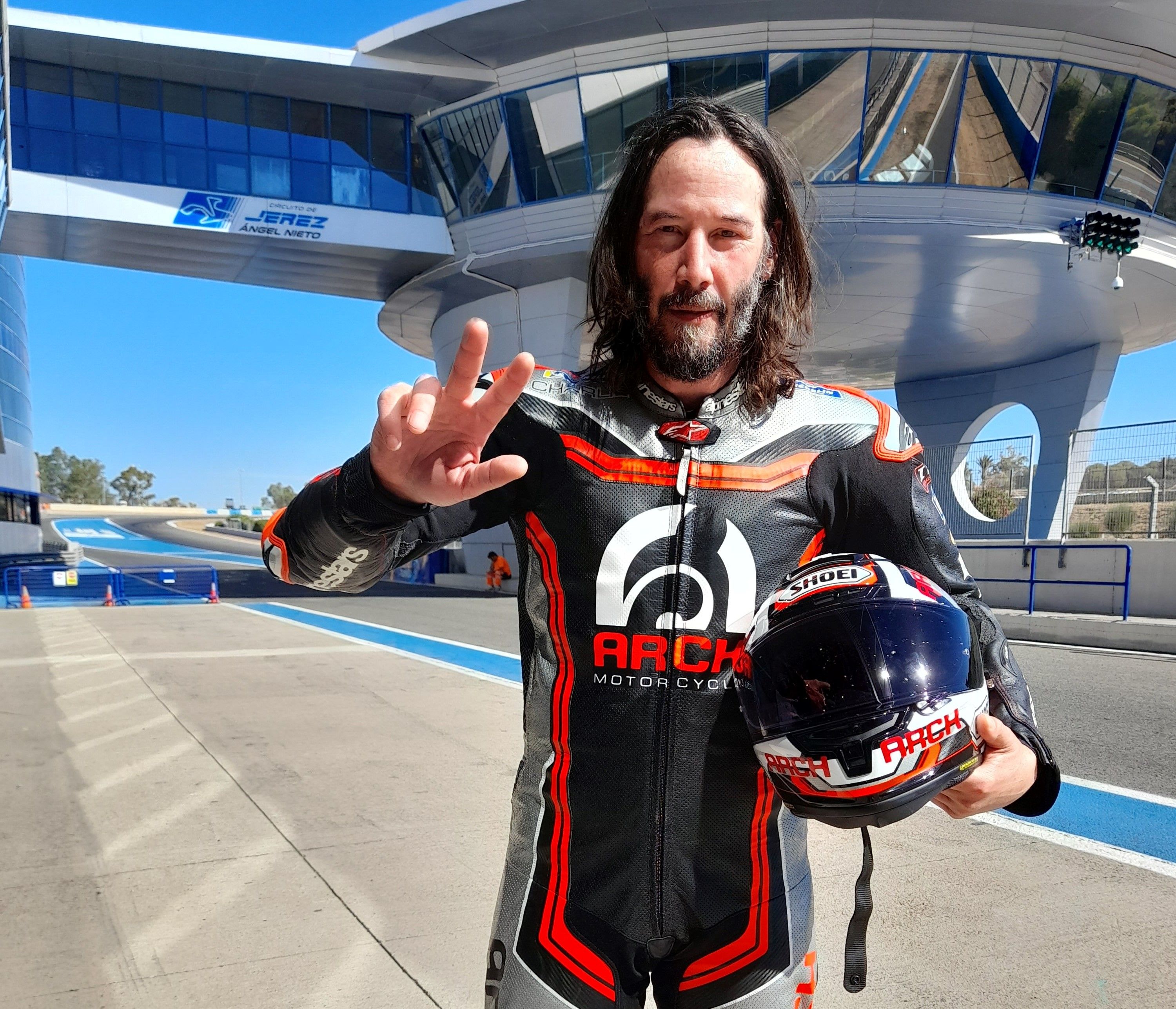 El actor Keanu Reeves en el circuito de Jerez.