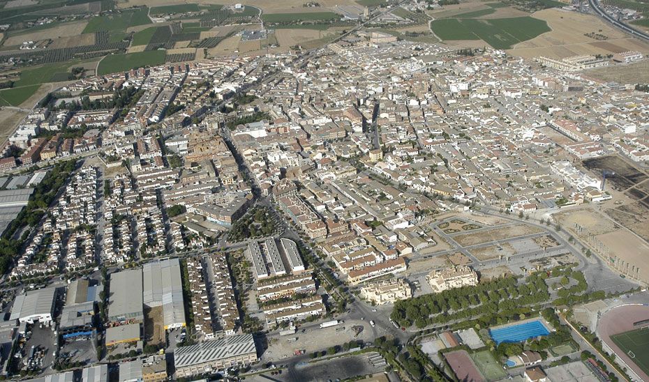 Foto aérea de Albolote en el área metropolitana de Granada.