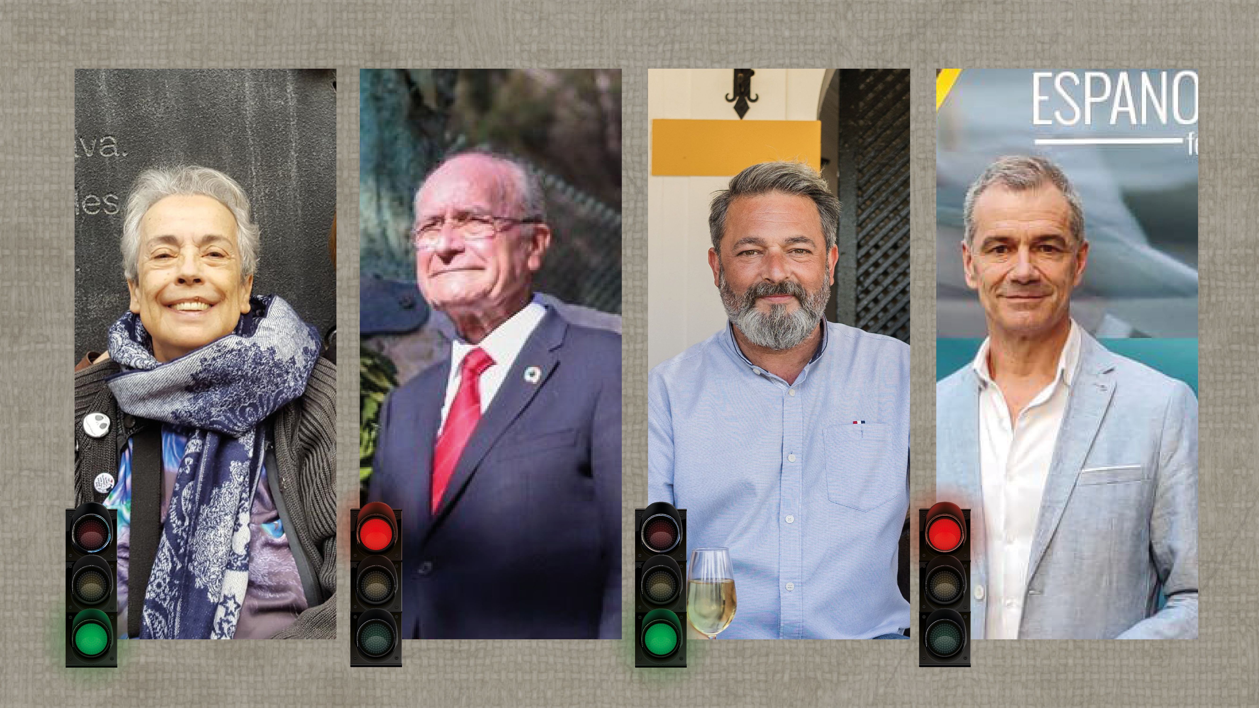 Voces y afonías de la semana en lavozdelsur.es. De izda. a dcha., Colita, Paco de la Torre, Rubén Pérez y Toni Cantó.