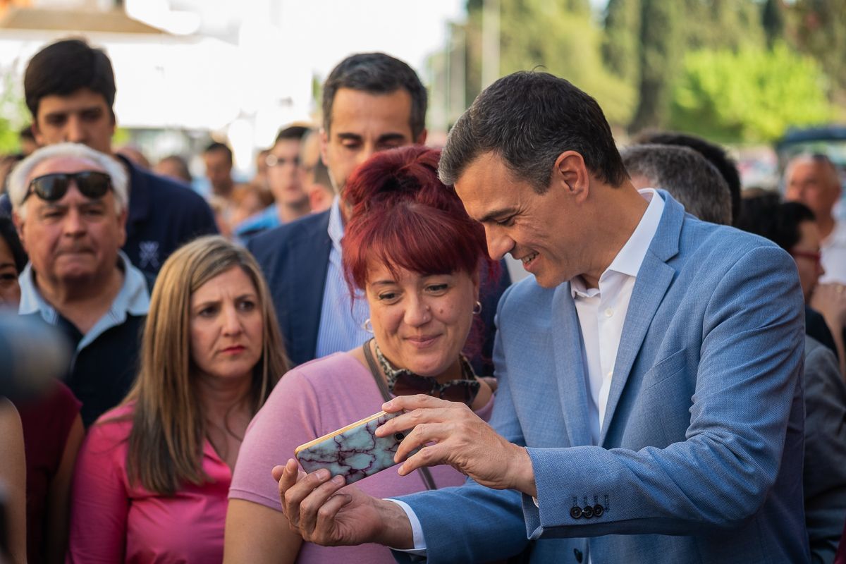 Pedro Sánchez, en mayo pasado, en visita electoral relámpago a Princi-Jerez. FOTO: MANU GARCÍA