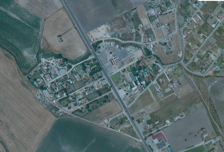 Vista aérea de la zona de Los Almendros II.