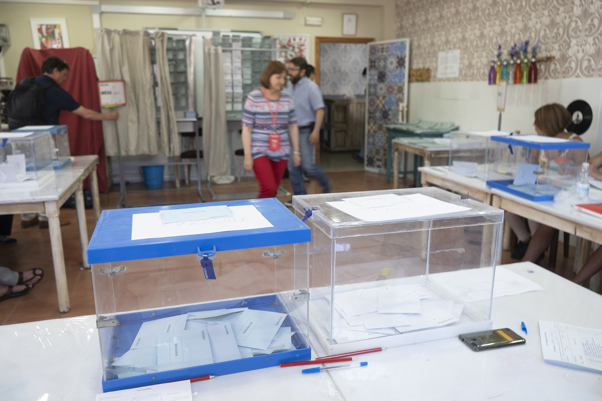 Jornada de elecciones municipales en Jerez, en 2019.