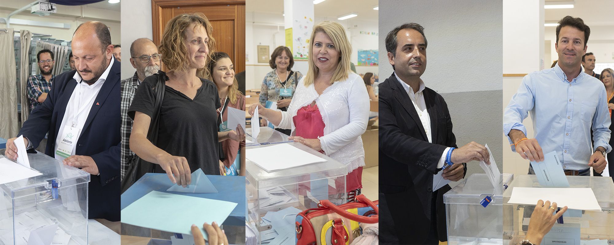 Los alcaldables de Jerez, depositando su voto este 26M. FOTO: JUAN CARLOS TORO.