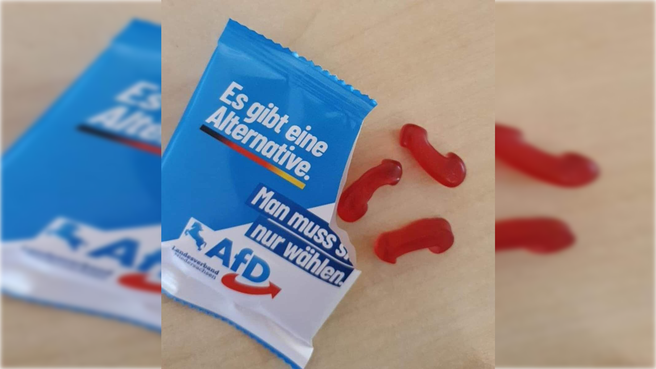 Cachondeo por la propaganda electoral de un partido de extrema derecha alemán: ¿gominolas de flechas?