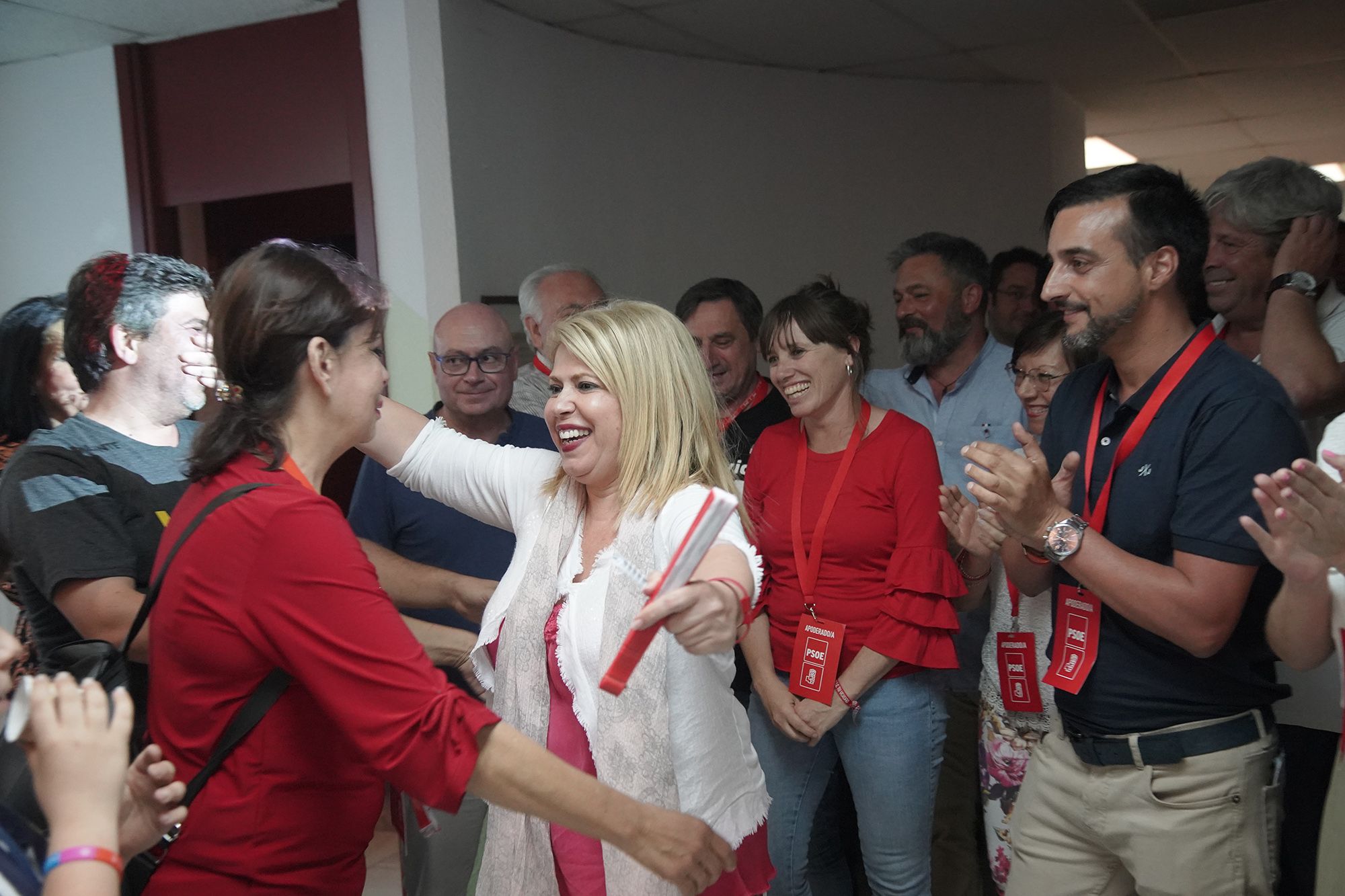 Mamen Sánchez en la sede del PSOE de Jerez tras la victoria electoral en las pasadas municipales de 2019.