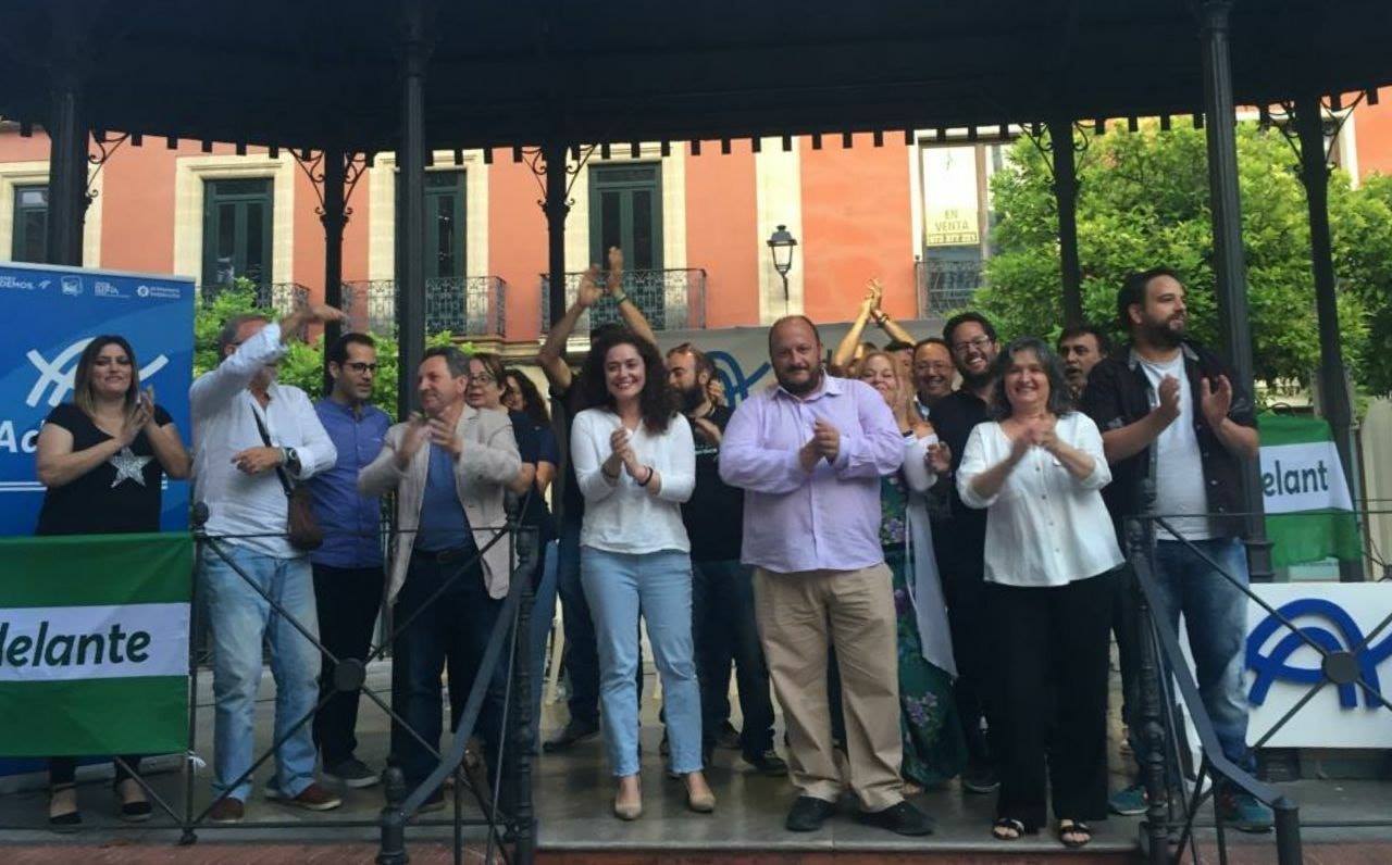El cierre de campaña de Adelante Jerez en la Alameda del Banco.