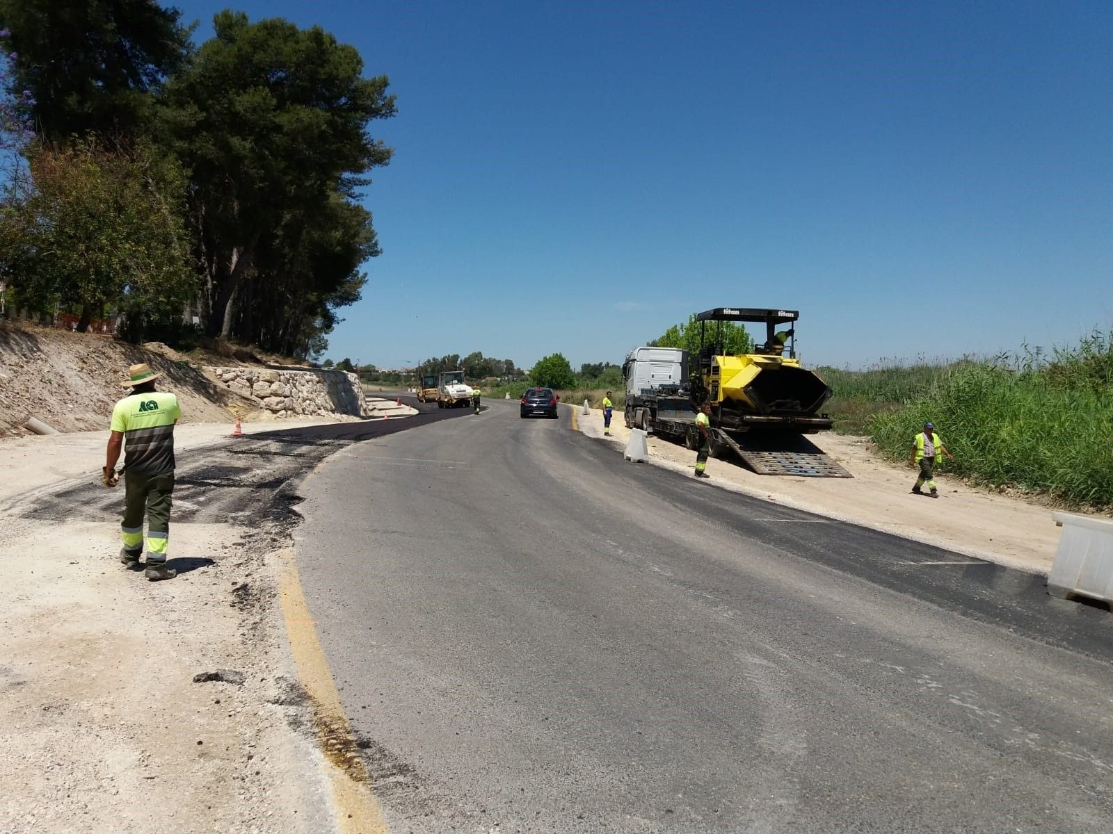 Un tramo de obras entre Jerez y La Barca. Un tramo de obras entre Jerez y La Barca.
