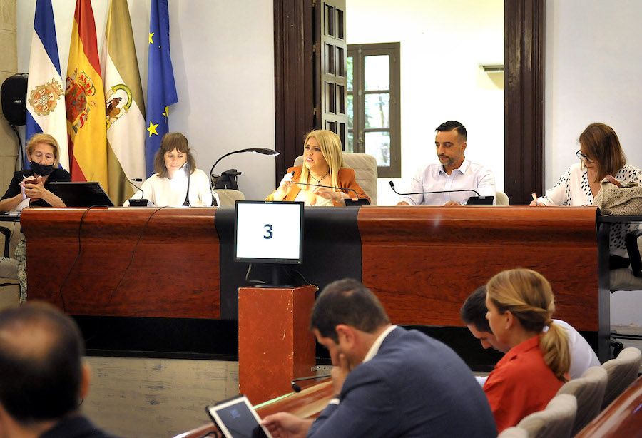 La alcaldesa Mamen Sánchez, durante el pleno extraordinario para solicitar 28 millones a Hacienda para el pago de deuda.