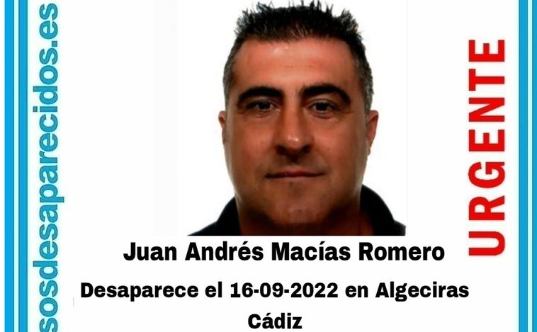 Se busca a Juan Andrés Macías, un hombre de 51 años desaparecido desde el 16 de septiembre en Algeciras