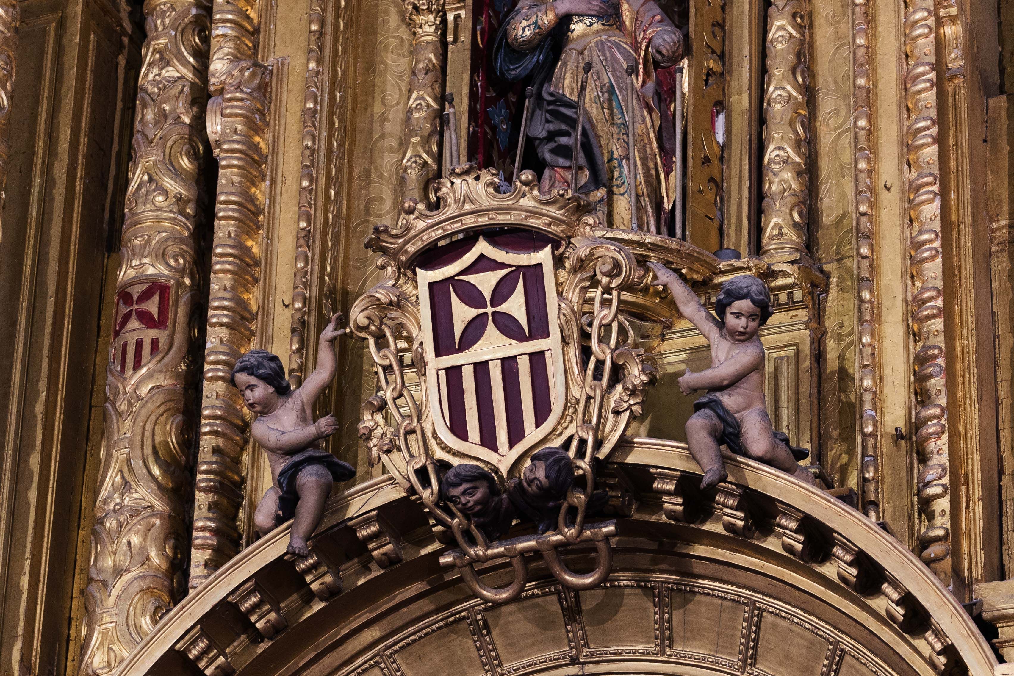 El escudo de la Orden que es el sello que le concedió Jaime I de Aragón para las redenciones.     MANU GARCÍA