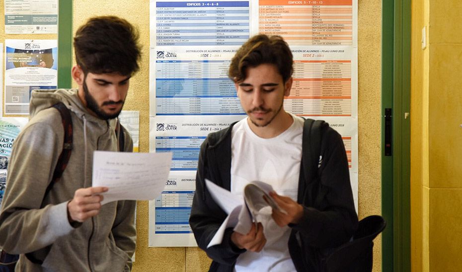 Estudiantes leyendo hojas informativas, en una imagen de archivo. FOTO: JUNTA DE ANDALUCÍA.