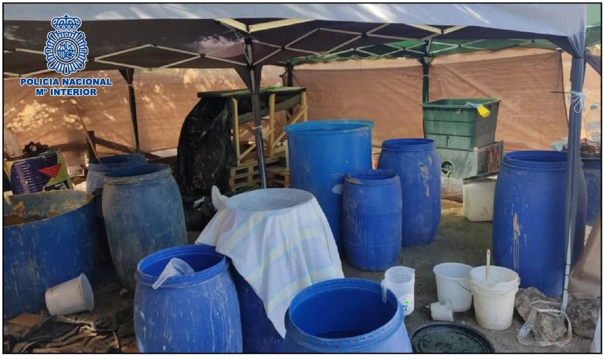 Laboratorio de cocaína similiar a los de Sudamérica.