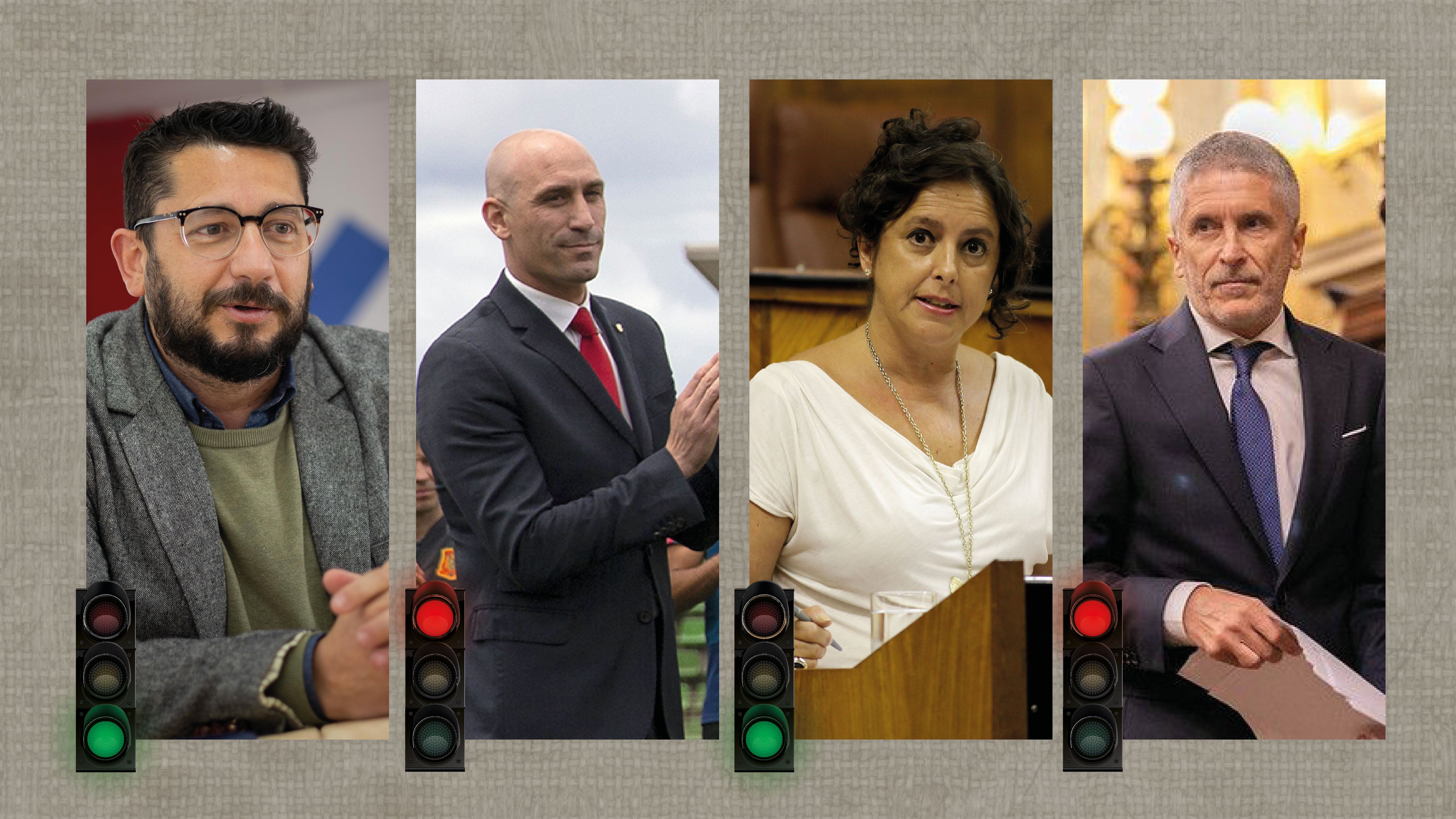 Voces y afonías: Jorge Rodríguez, Luis Rubiales, Catalina García y Fernando Grande-Marlaska.