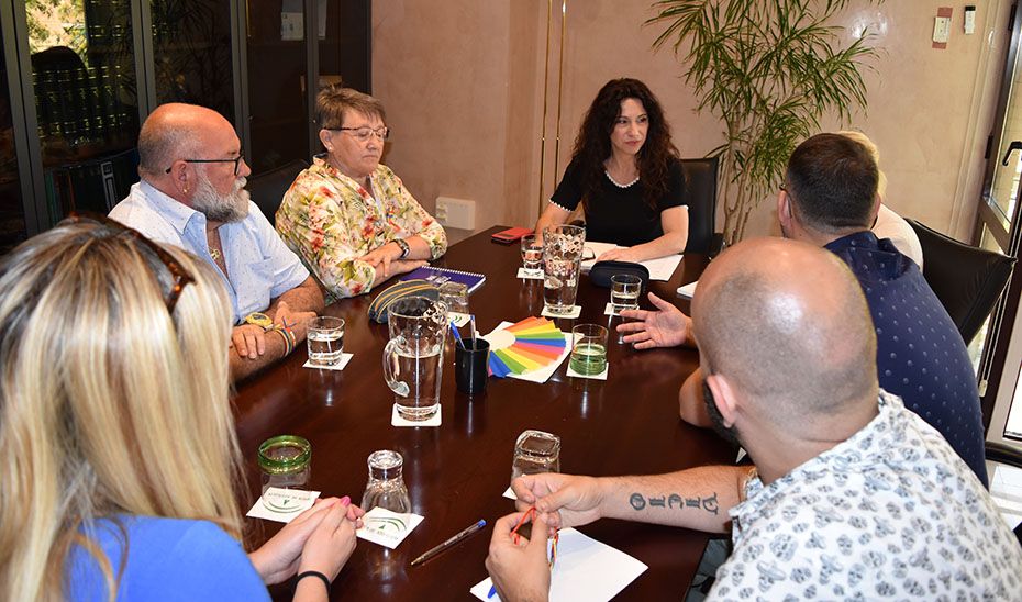 Un momento de la reunión entre la consejera de Igualdad y la asociación Andalucía Diversidad.