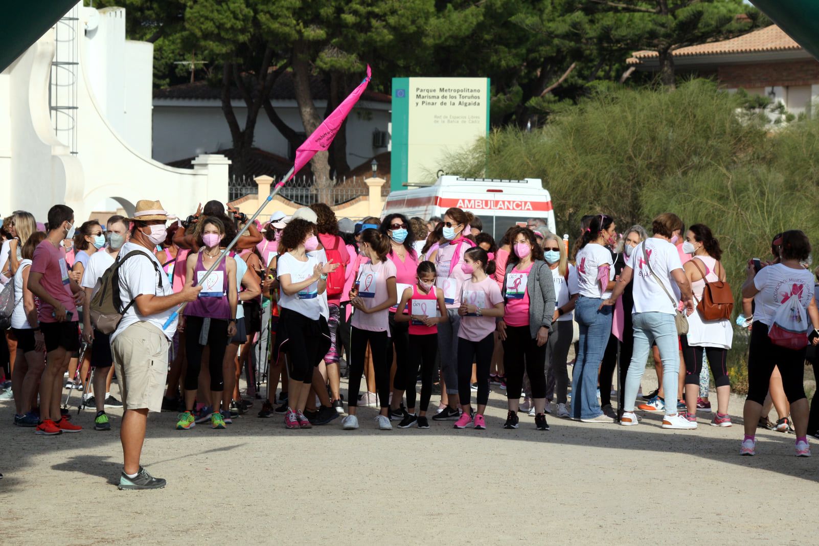 Marcha rosa en el parque de Los Toruños en una edición pasada. 