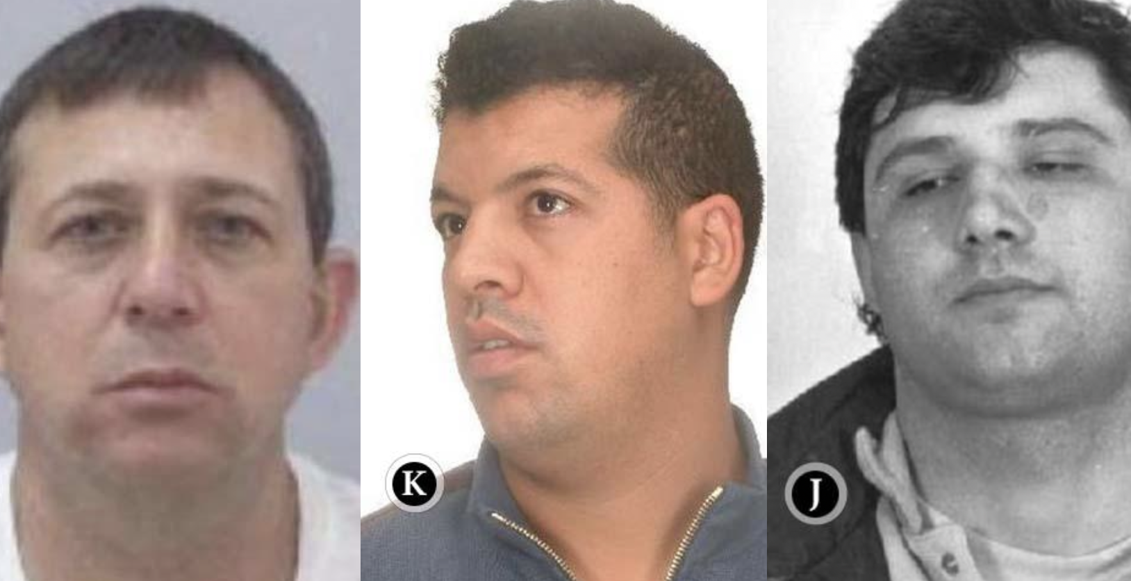 El 'Messi' del hachís, en medio, en una fotografía de los tres criminales "peligrosos" más buscados por España: de izda. a dcha., Kurkuchev, el propio Messi y Baklarov.