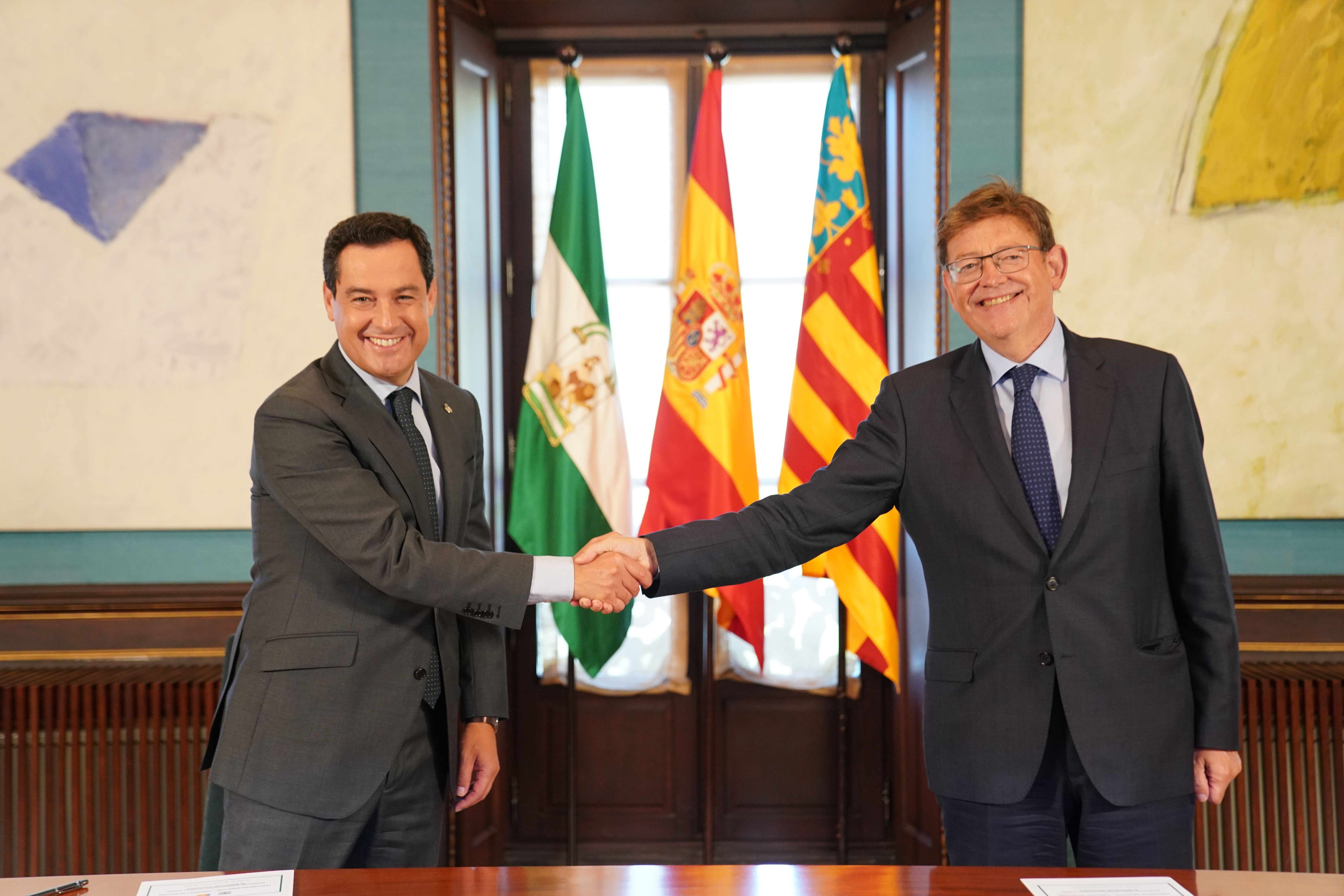 Moreno y Puig en una reunión sobre financiación autonómica.