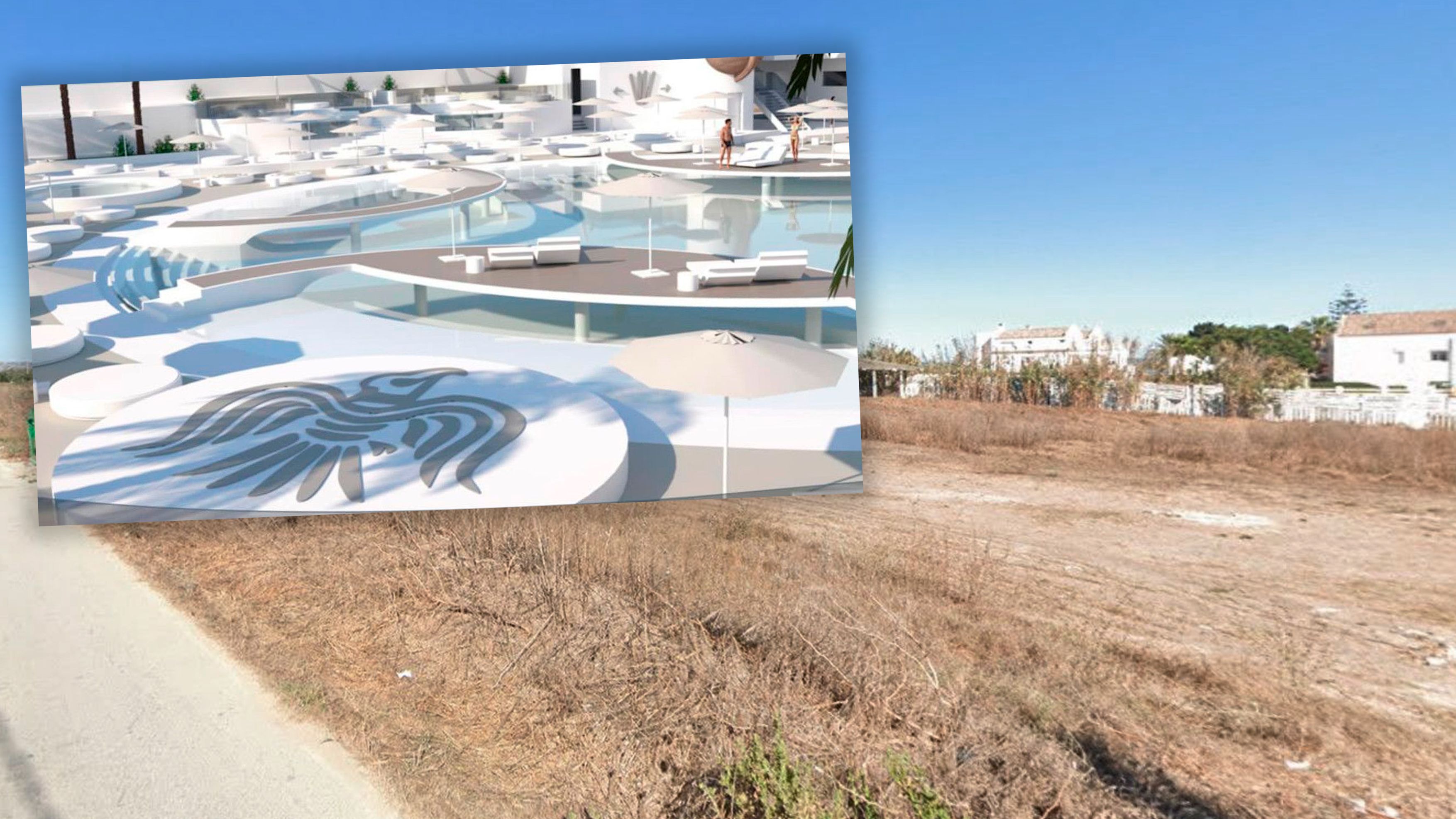 Parcela junto al Camino de Piñero donde se pretende construir un macro 'beach club' en El Palmar.