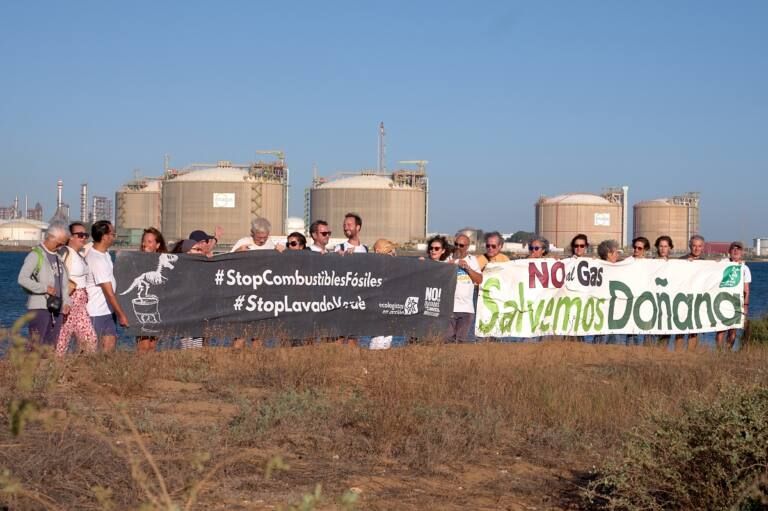 Protesta contra el uso de gas licuado en Huelva.