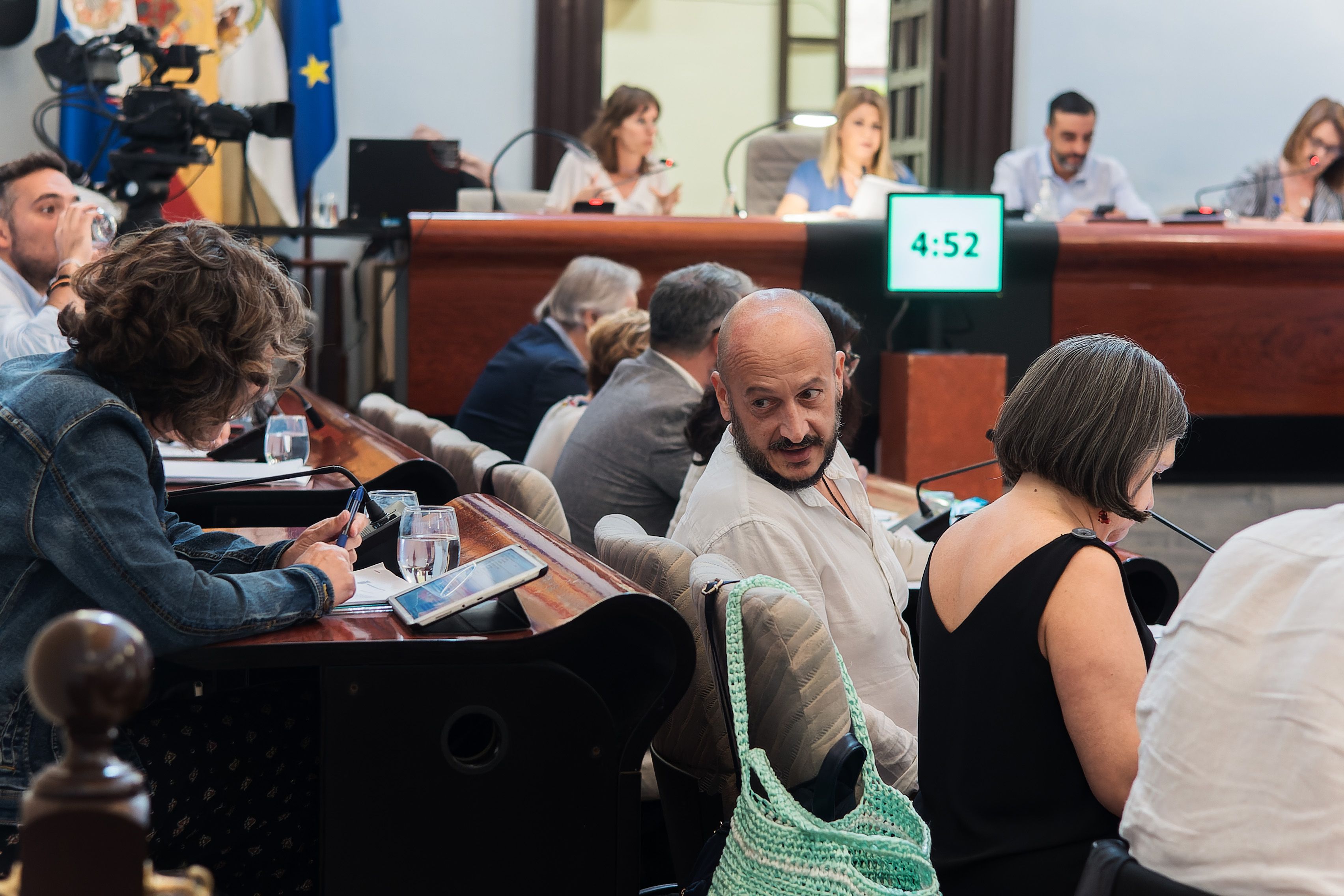 Raúl Ruiz-Berdejo, portavoz de IU Jerez, en un pleno.