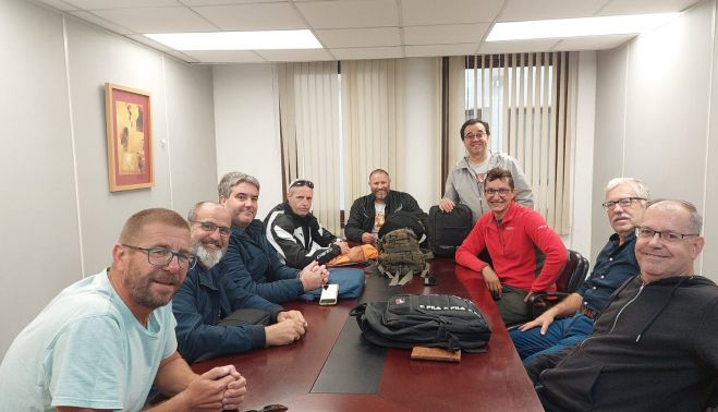 Representantes de UGT y CCOO antes de comenzar la reunión en el Sercla. CCOO