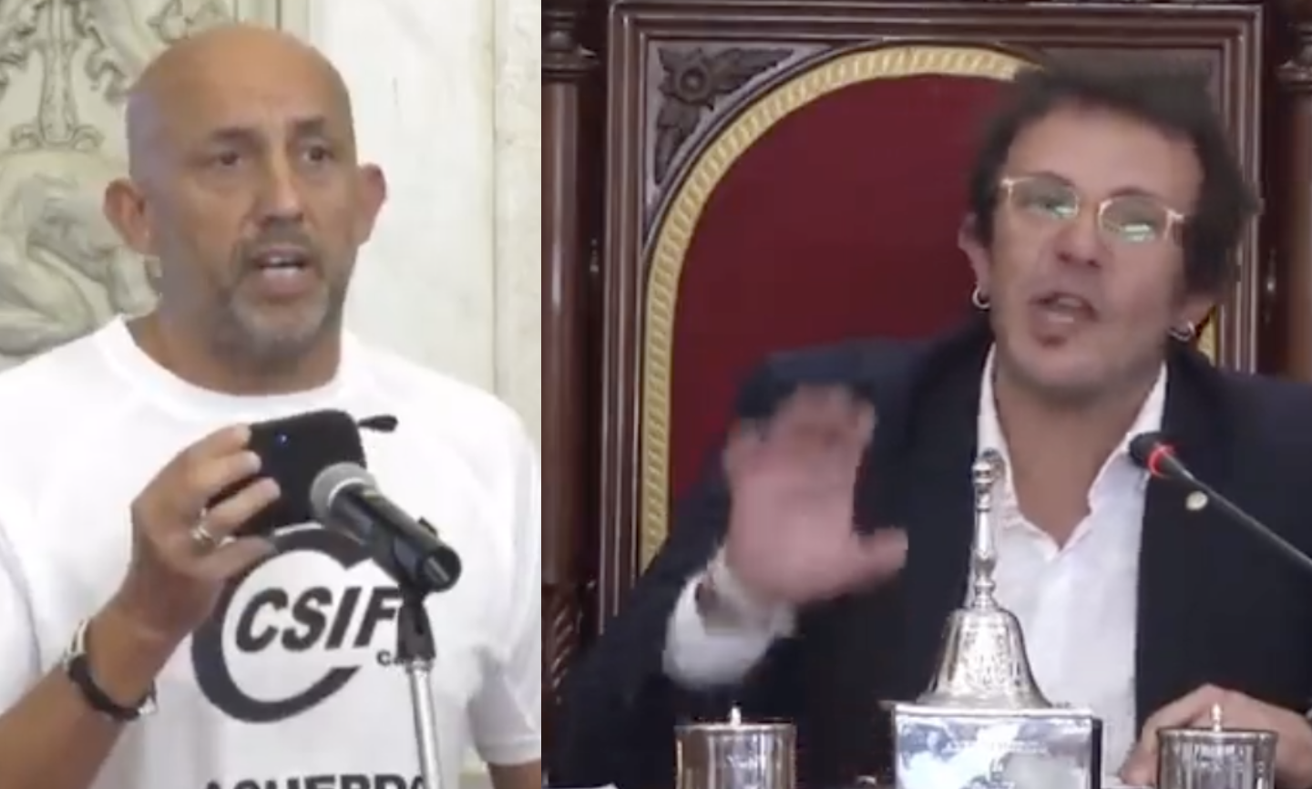 'Kichi' responde a Benito, el policía local que le 'canta las 40' en el pleno: "Canta cada día peor...".