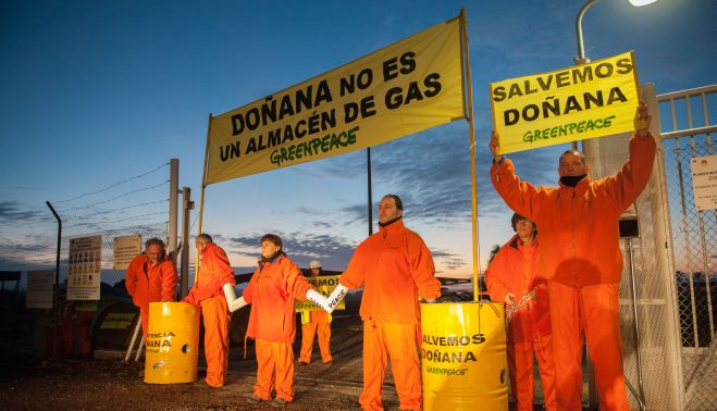Acción en Doñana (2016) contra el proyecto de Gas Natural Fenosa. GREENPEACE