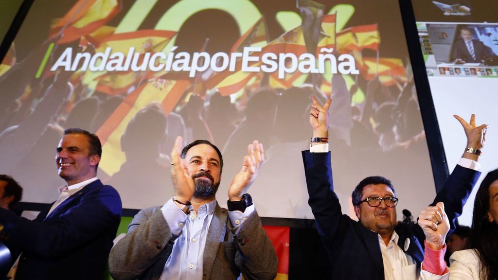 Ortega-Smith, Abascal y Serrano, en una imagen de Vox Andalucía