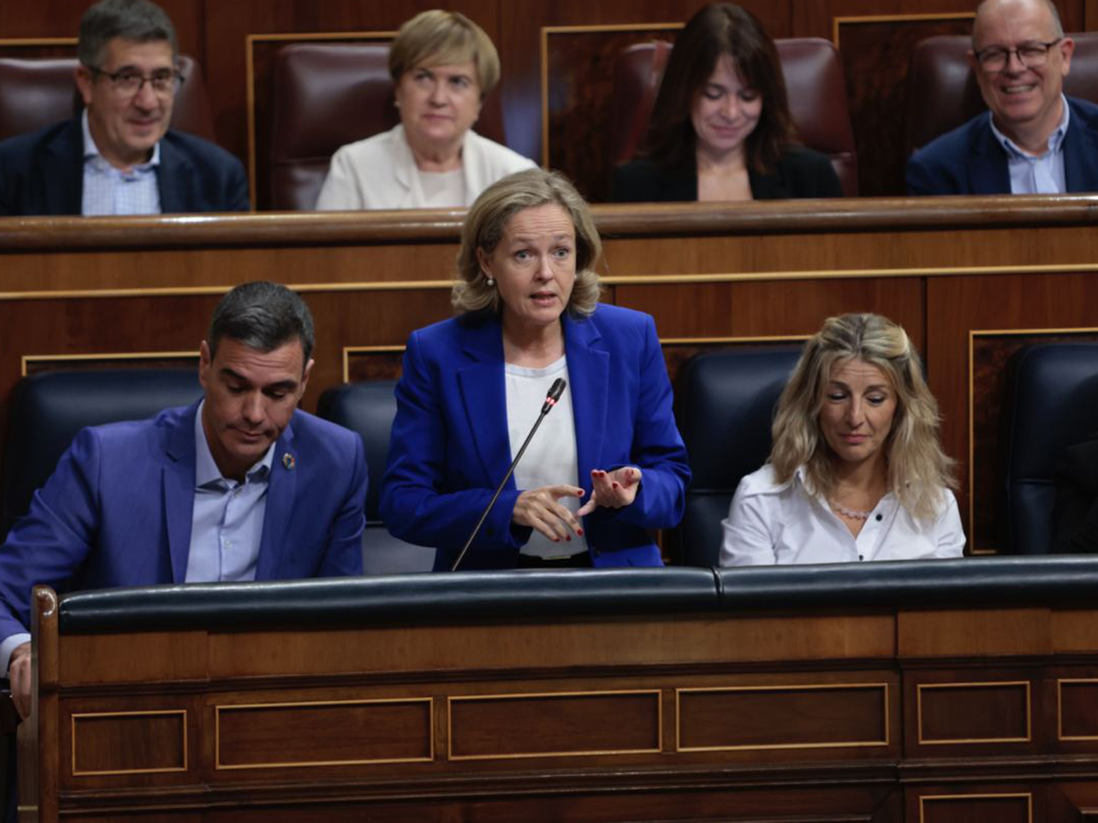 Nadia Calviño durante una de sus intervenciones.