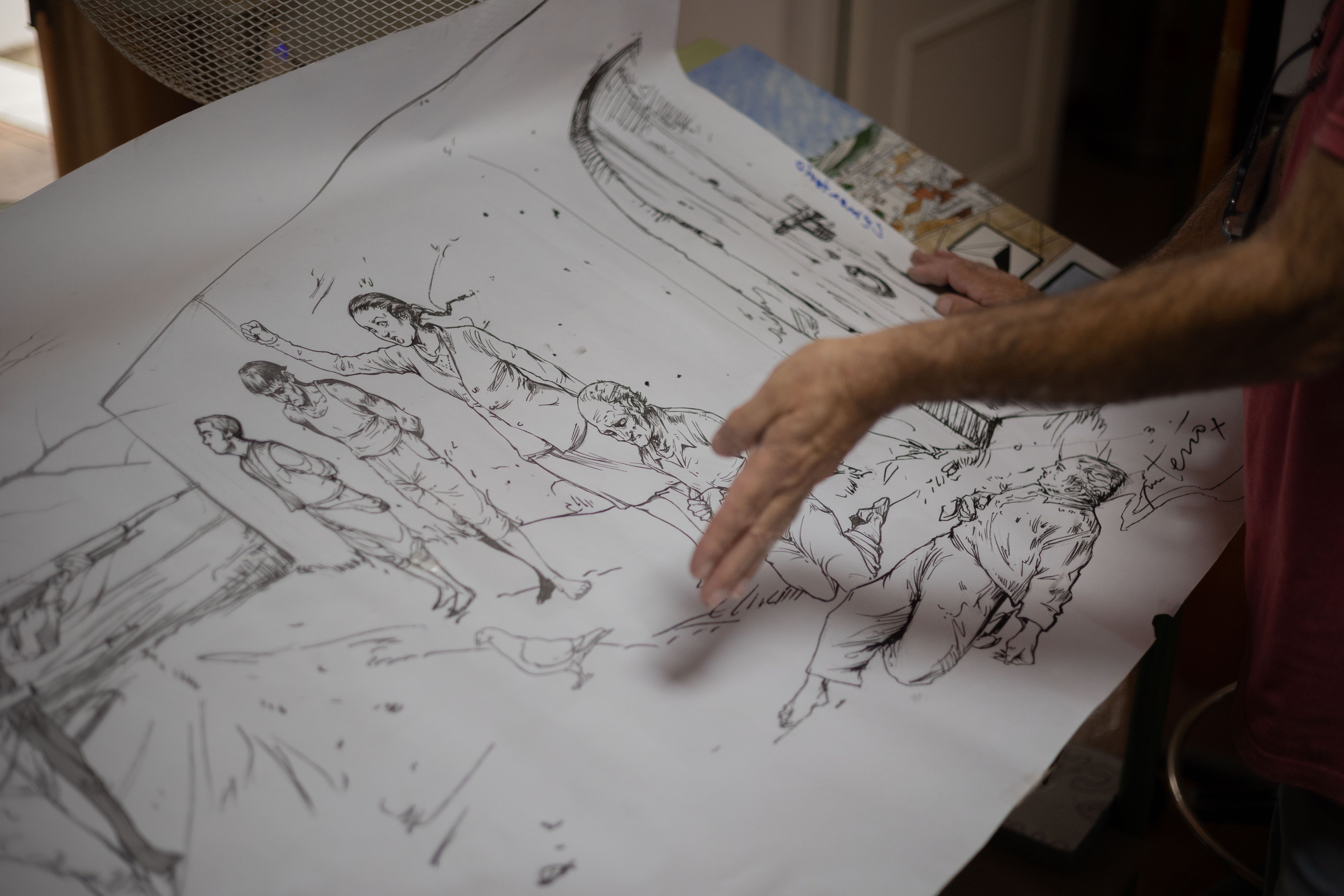 Escena de un fusilamiento que se encuentra en el cementerio de Trebujena.