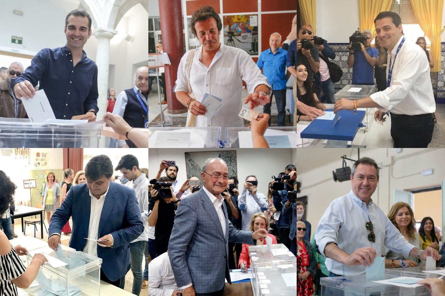 Los regidores de algunas capitales andaluzas en las elecciones del 26M. FOTO: EUROPA PRESS.
