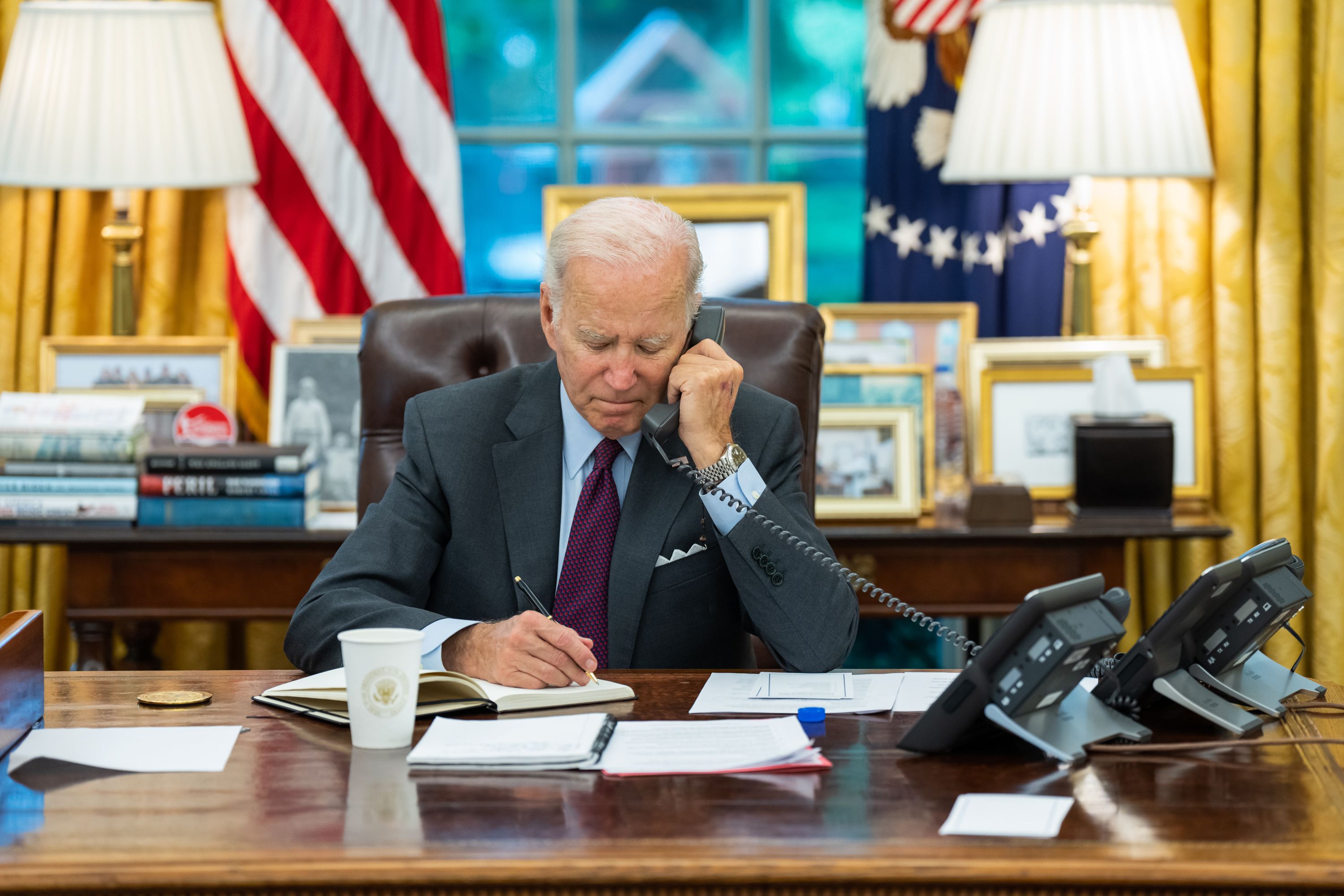 Joe Biden, desde su despacho de la Casa Blanca. 